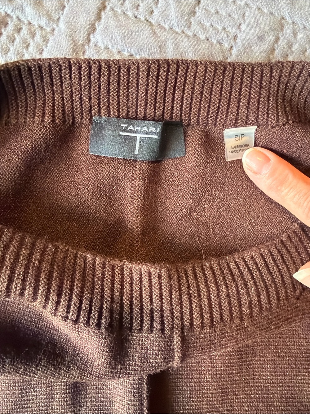 Tahari women’s Chocolate Brown Crewneck Sweater